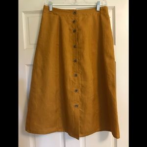 Forever 21 mustard color linen skirt (lined)